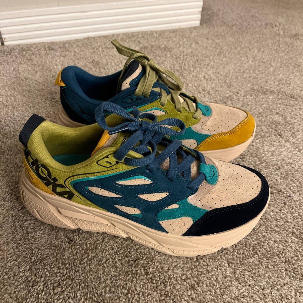 Hoka One One Clifton L Suede Lace-Up Sneakers